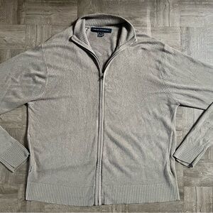 French Connection Sweater Men’s Size XL Grey Full Zip Up Long Sleeve Stretch VTG